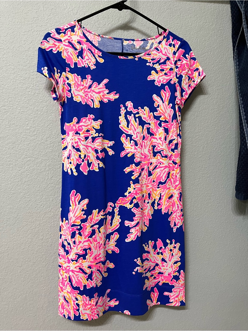 Lilly Pulitzer Royal Blue Dress with Pink & Cream Coral Print